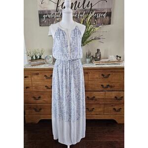 Old Navy Blue & White M French Cottagecore Boho Coastal Garden Quiet Luxury Maxi